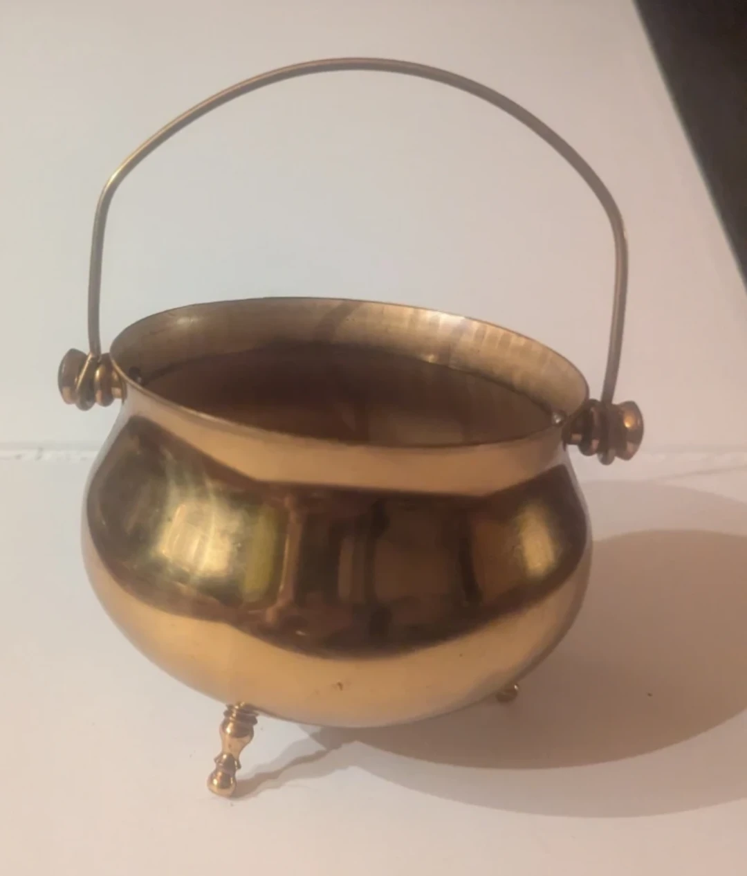 Brass Cauldron Pot with Handle