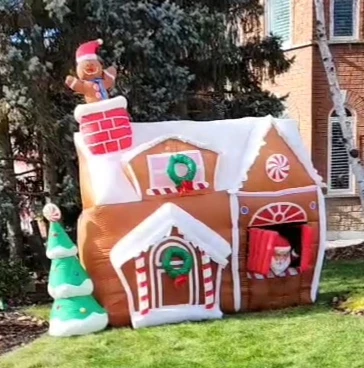 Large Inflatable Gingerbread House Christmas Decoration