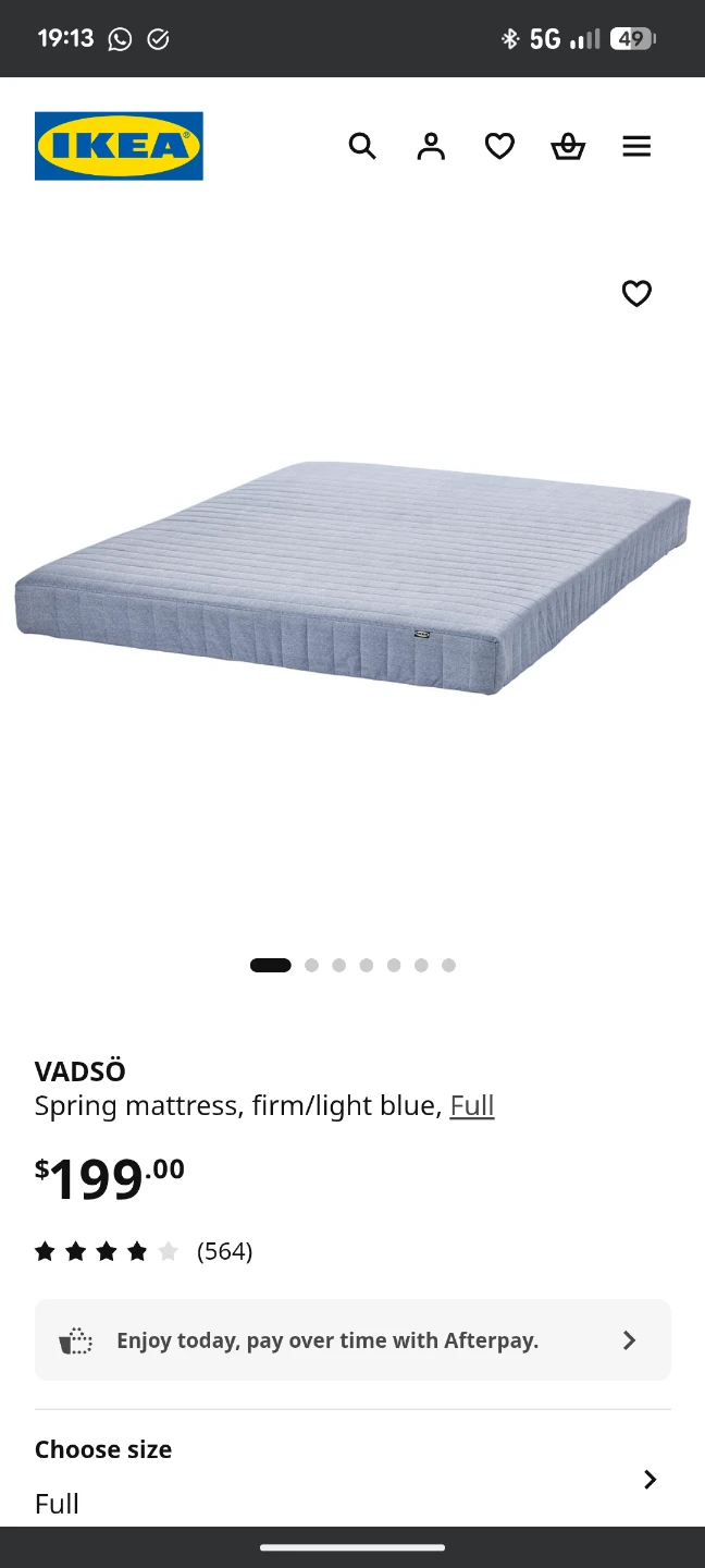 Vadso Queen Mattress + Grusnarv Mattress Protector