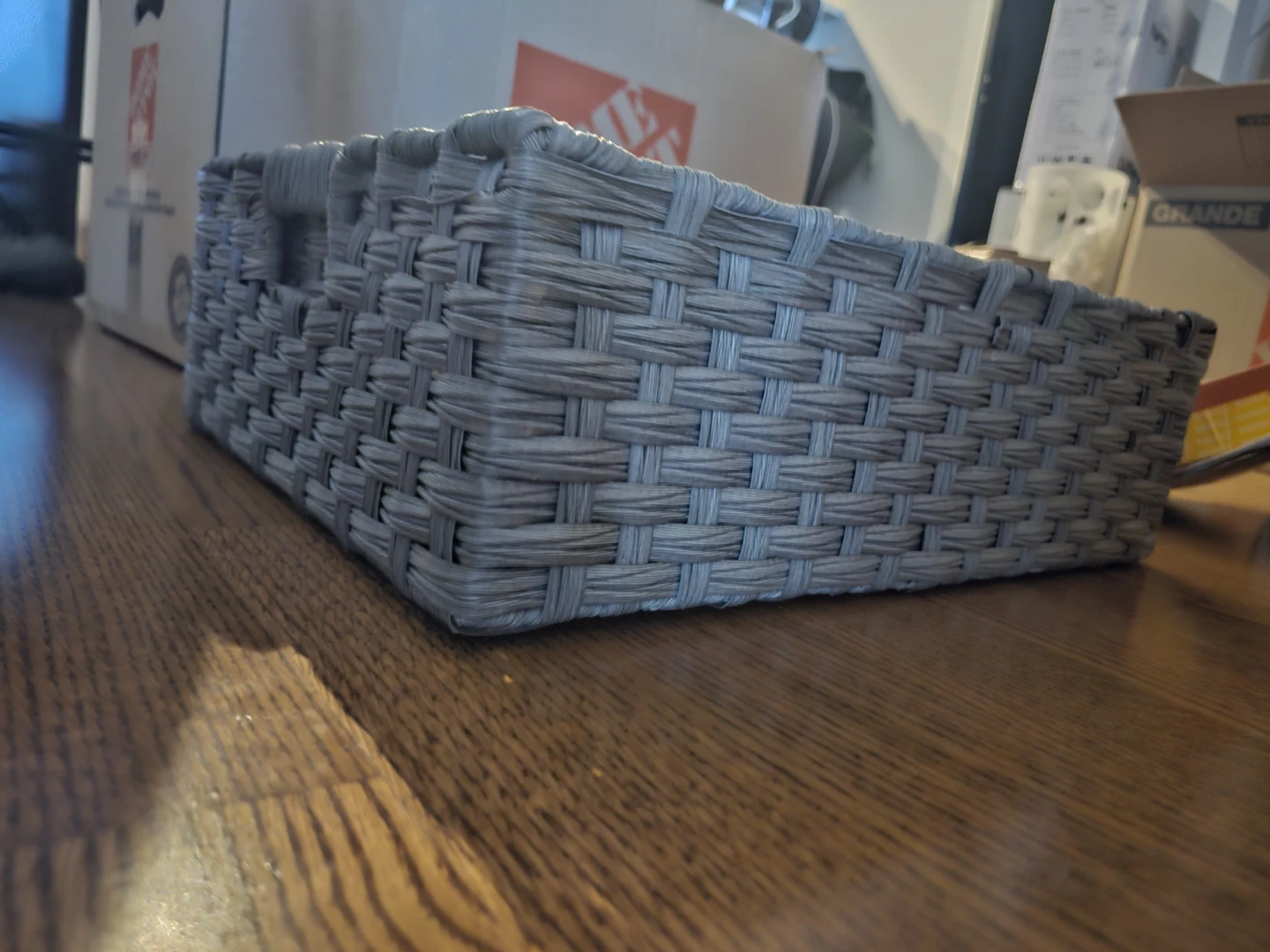 Set of 3 Woven Storage Baskets - Grey - photo 2