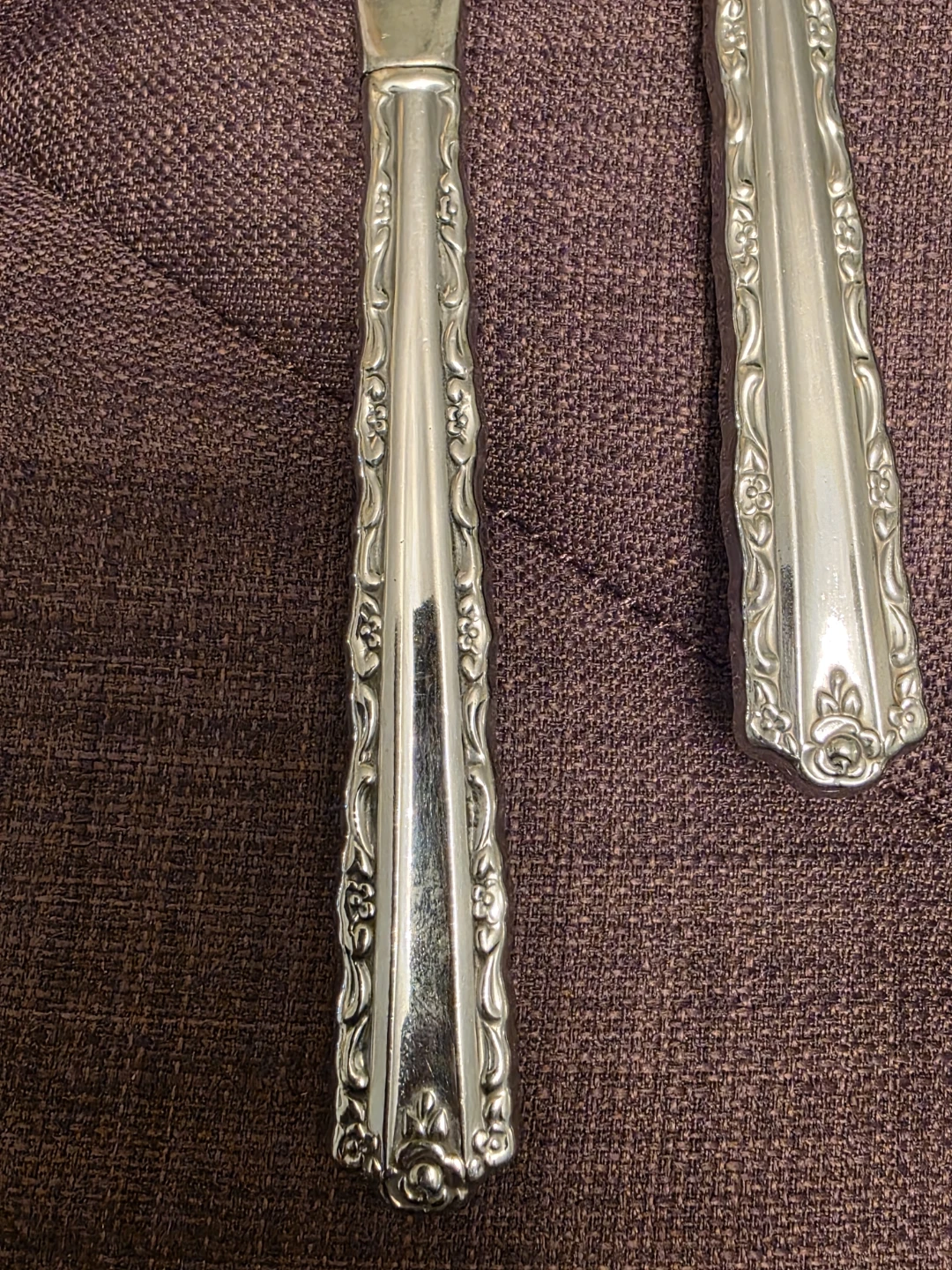 Set of 8 Silver Plated Floral Butter Knives - photo 4