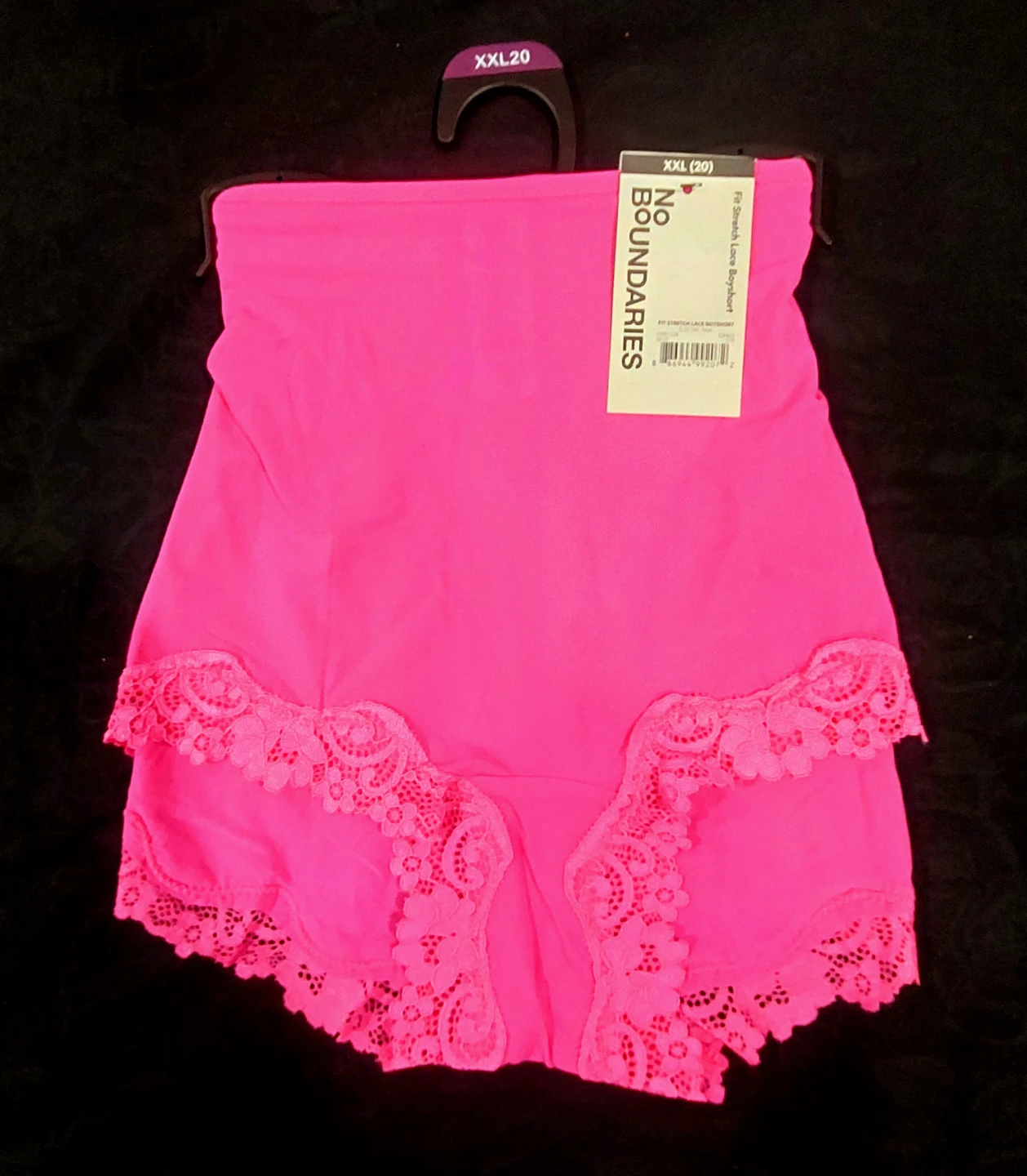 No Boundaries Pink Lace Trim Hipster Panty XXL