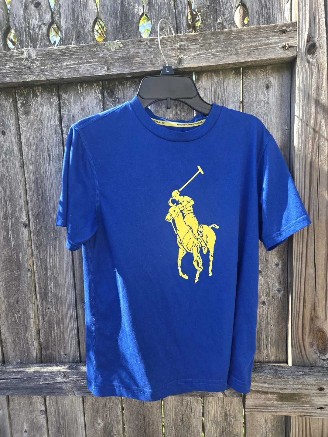 Ralph Lauren Polo Shirt - Blue with Yellow Logo