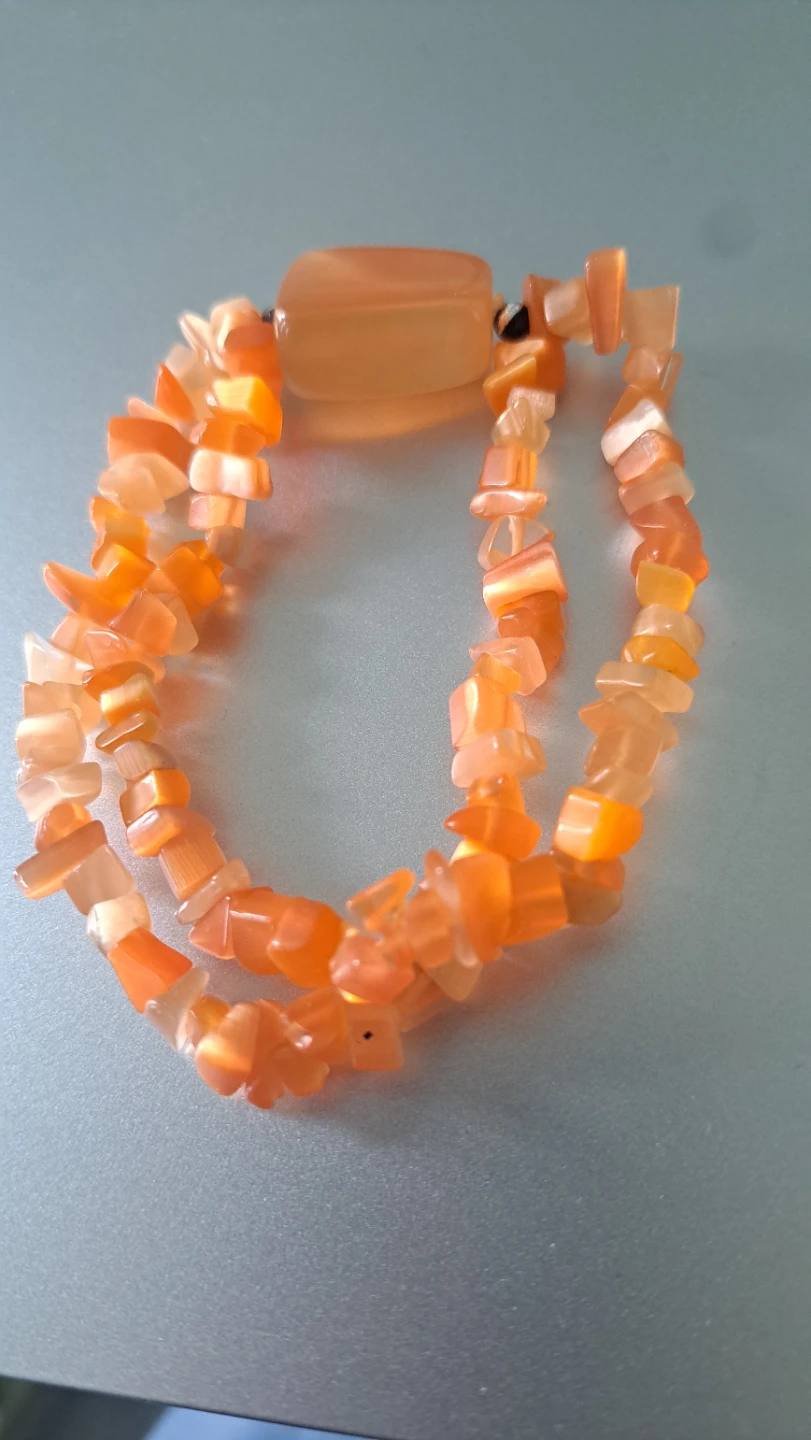 Orange Chip Stone Stretch Bracelet