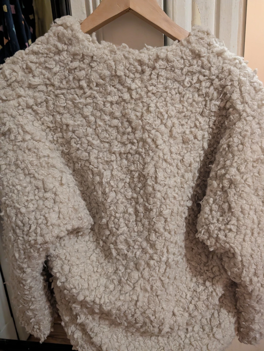 Cream Fuzzy Fleece Jacket