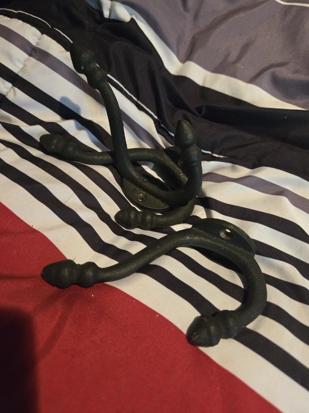 Vintage Cast Iron Decorative Wall Hooks Set