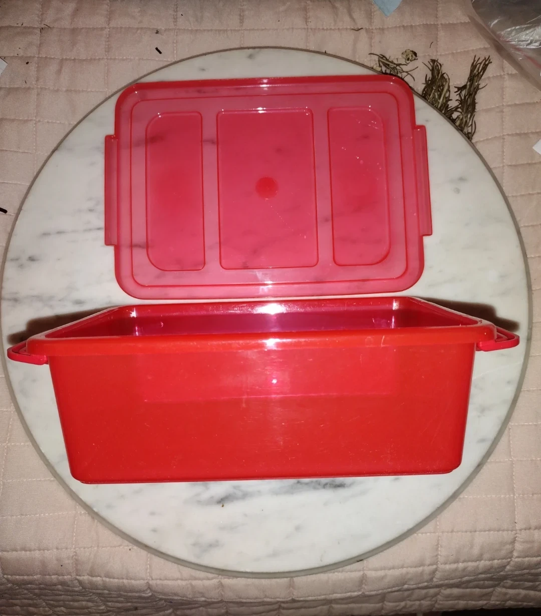 Red Plastic Food Storage Container with Lid 1.6 Qt - photo 3