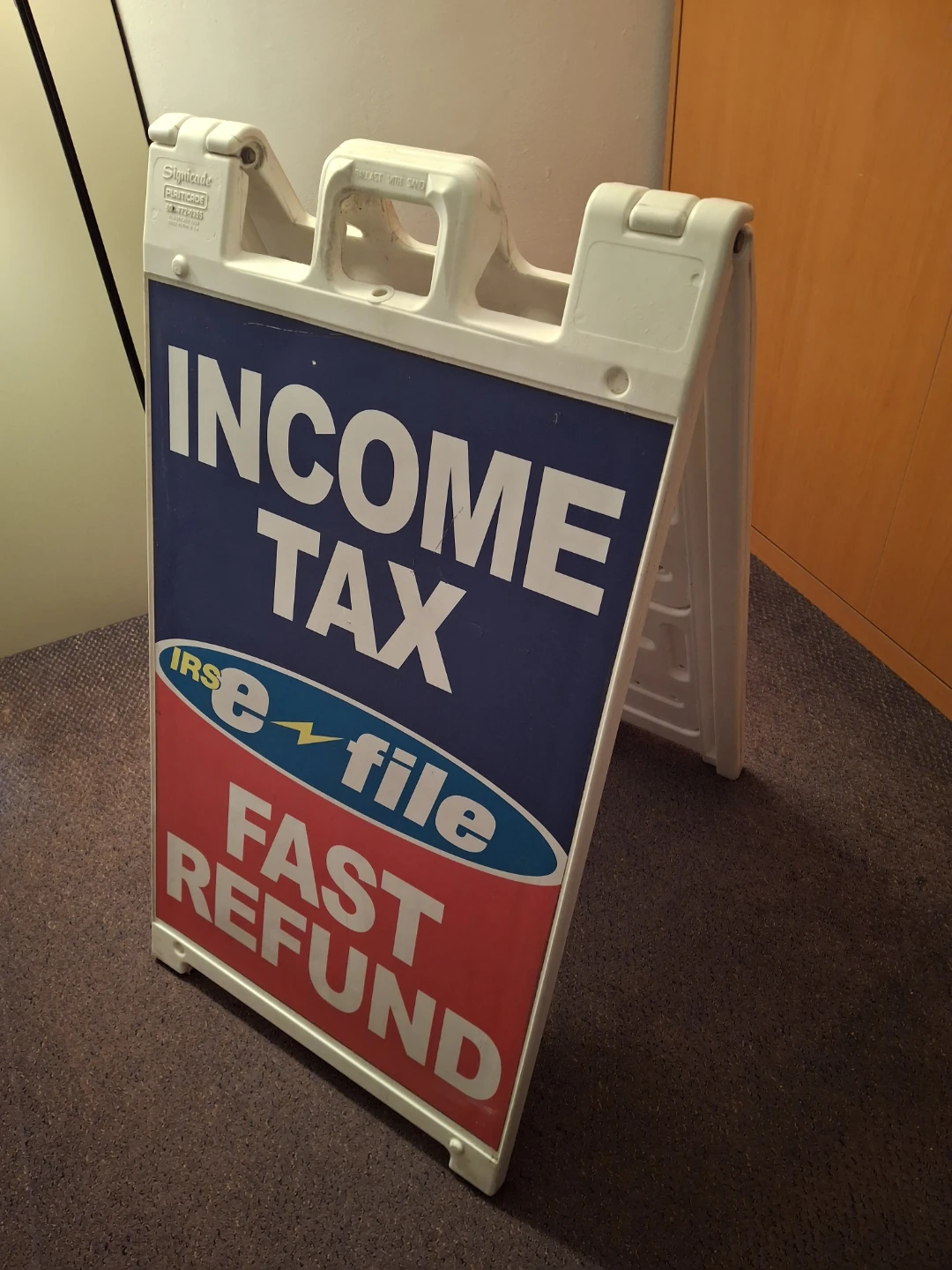 Income Tax E-file Fast Refund A-Frame Sign