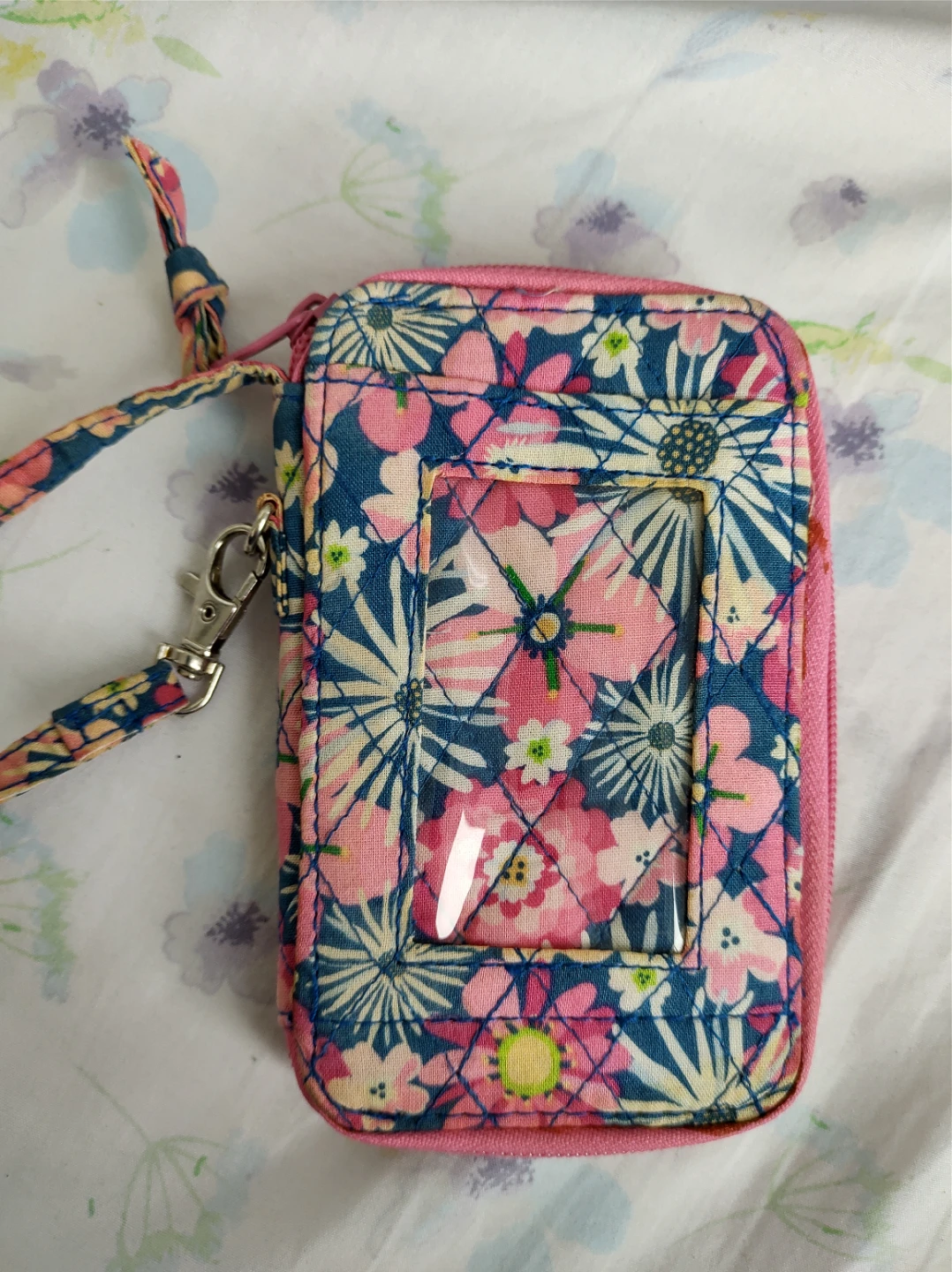 Quilted Floral Wallet with ID Window