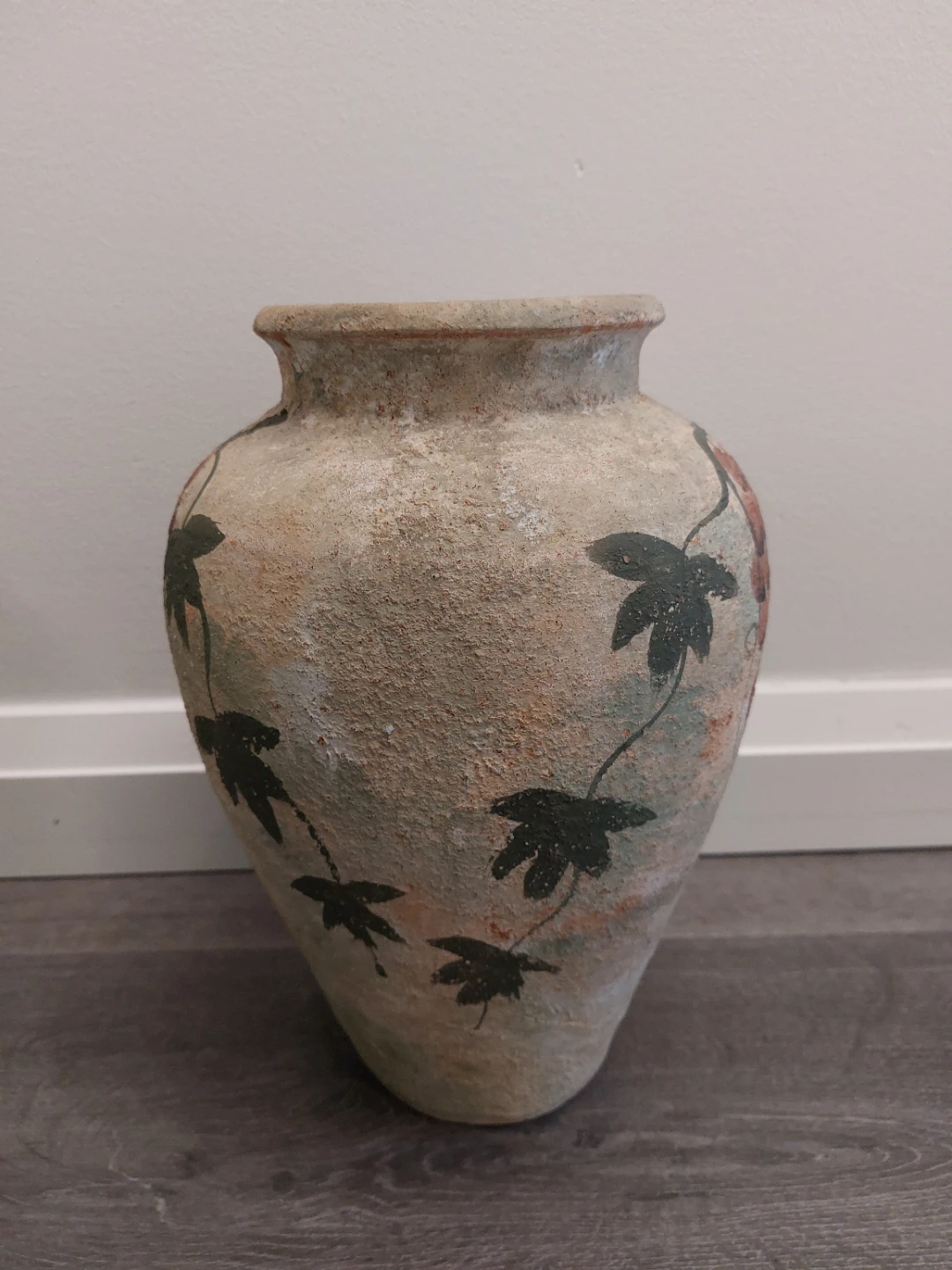 Decorative Vase with Grapes and Leaves