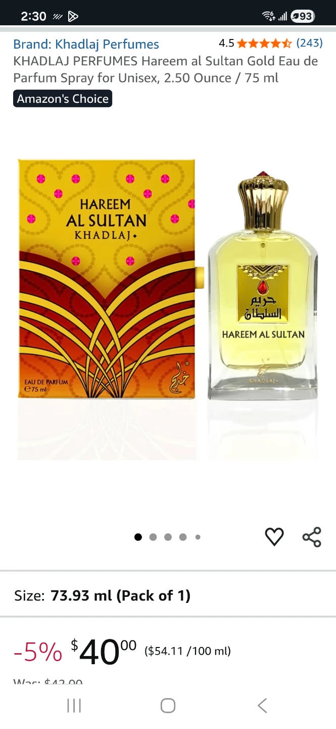 New- Khadlaj Perfumes  Hareem Al Sultan Gold Parfum - photo 3