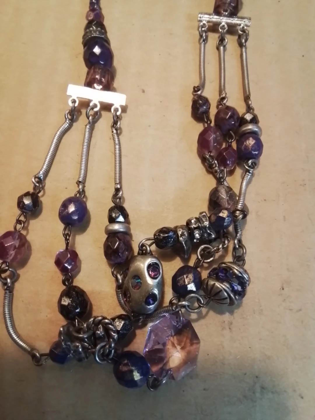 Creazlon/Bianco Purple Beaded Necklace Italy