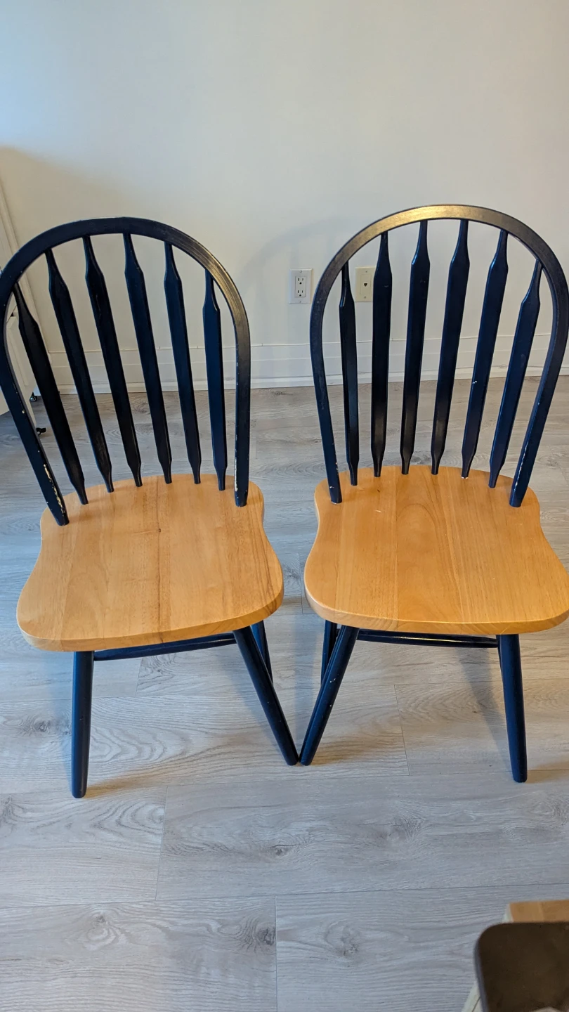 Set of 2 Navy Blue Dining Chairs