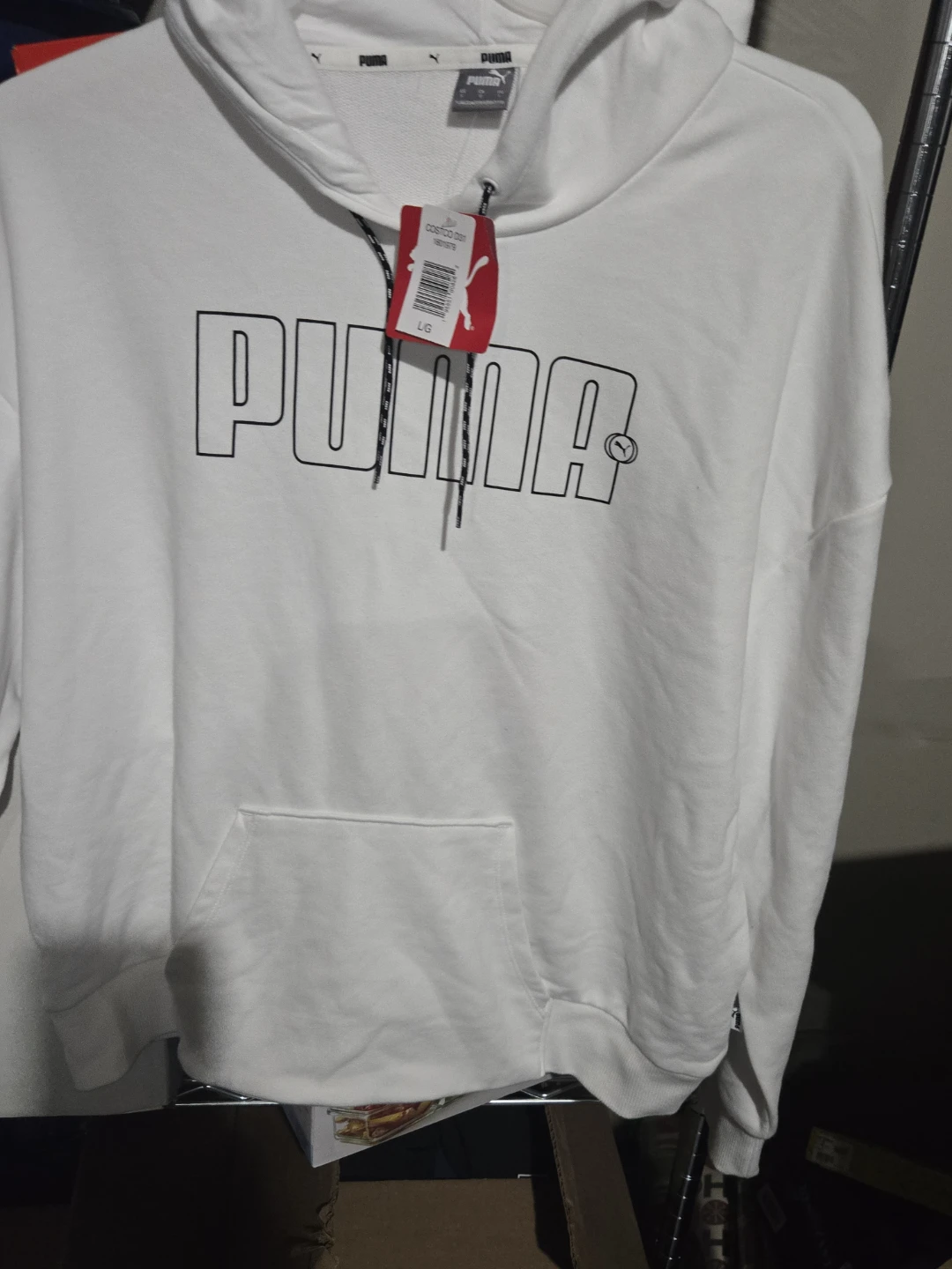 Puma White Hoodie L