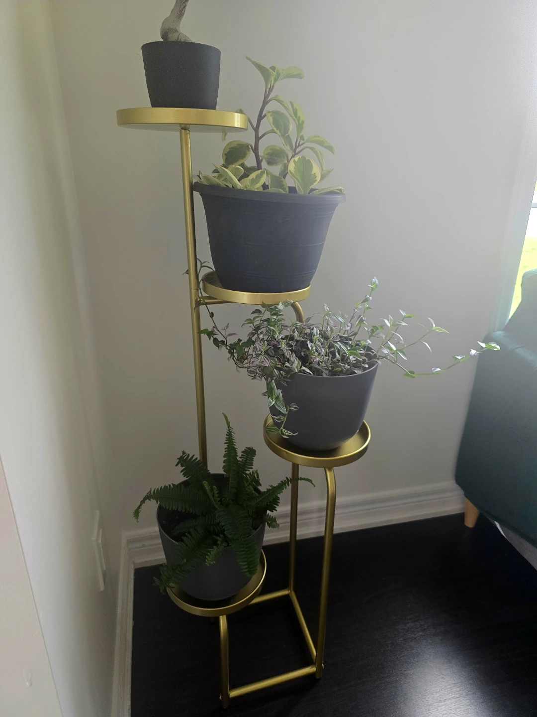 Gold Tiered Plant Stand - photo 2
