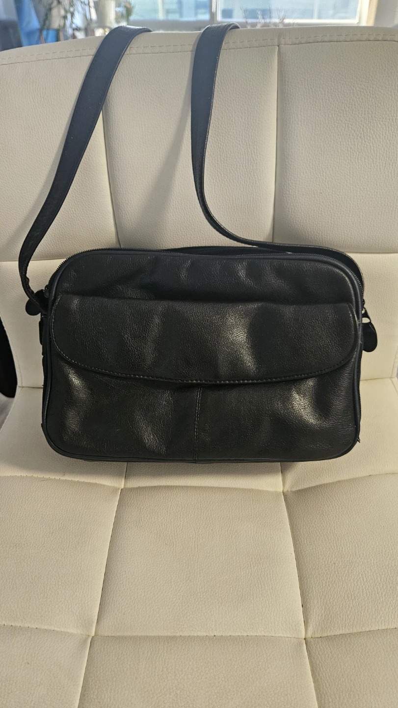 Black Leather Shoulder Bag