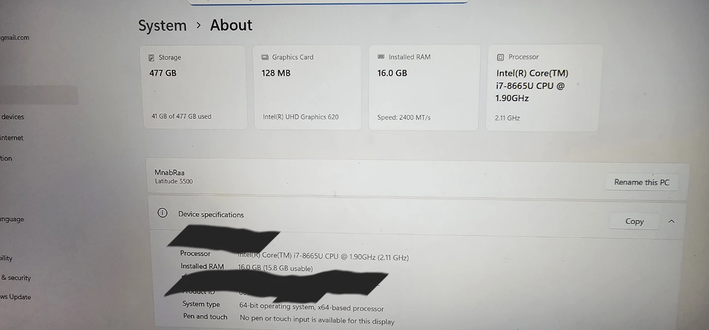Dell Latitude 5500 Laptop i7 16GB Ram 500GB - photo 2