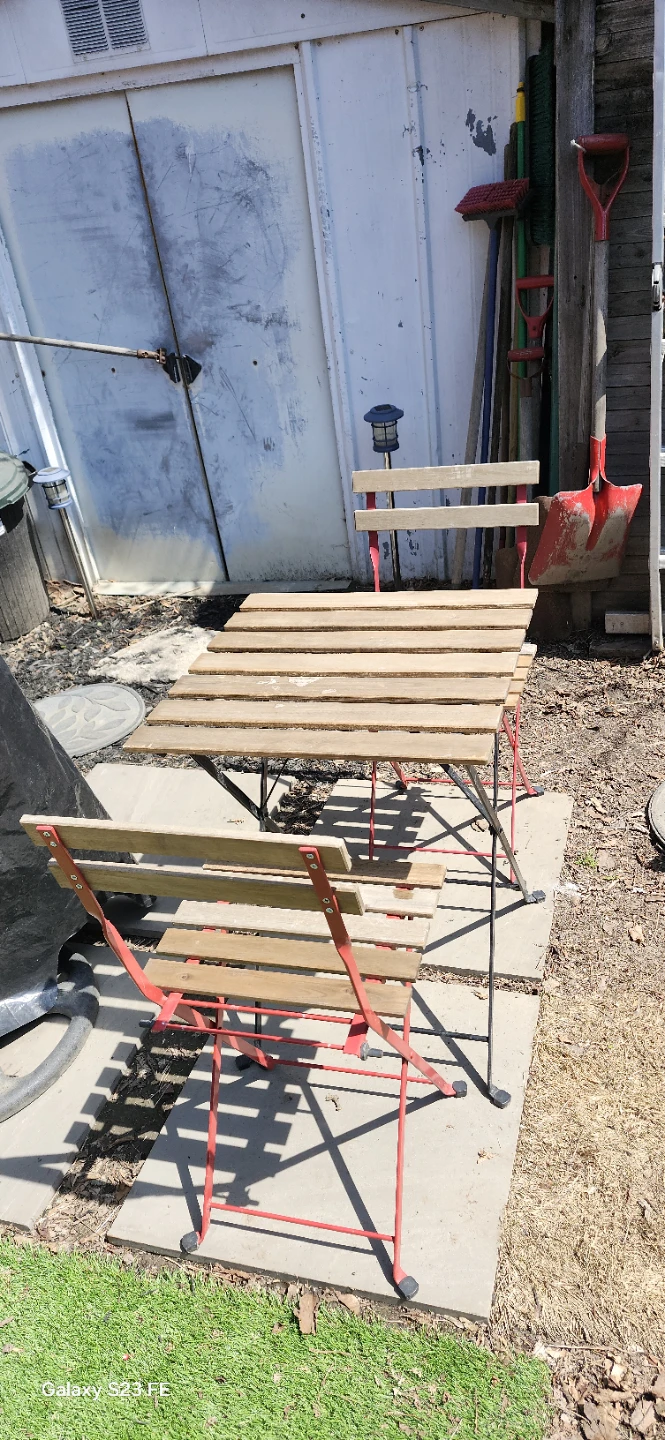 Outdoor Bistro Set - Table and 2 Chairs.  Firm price