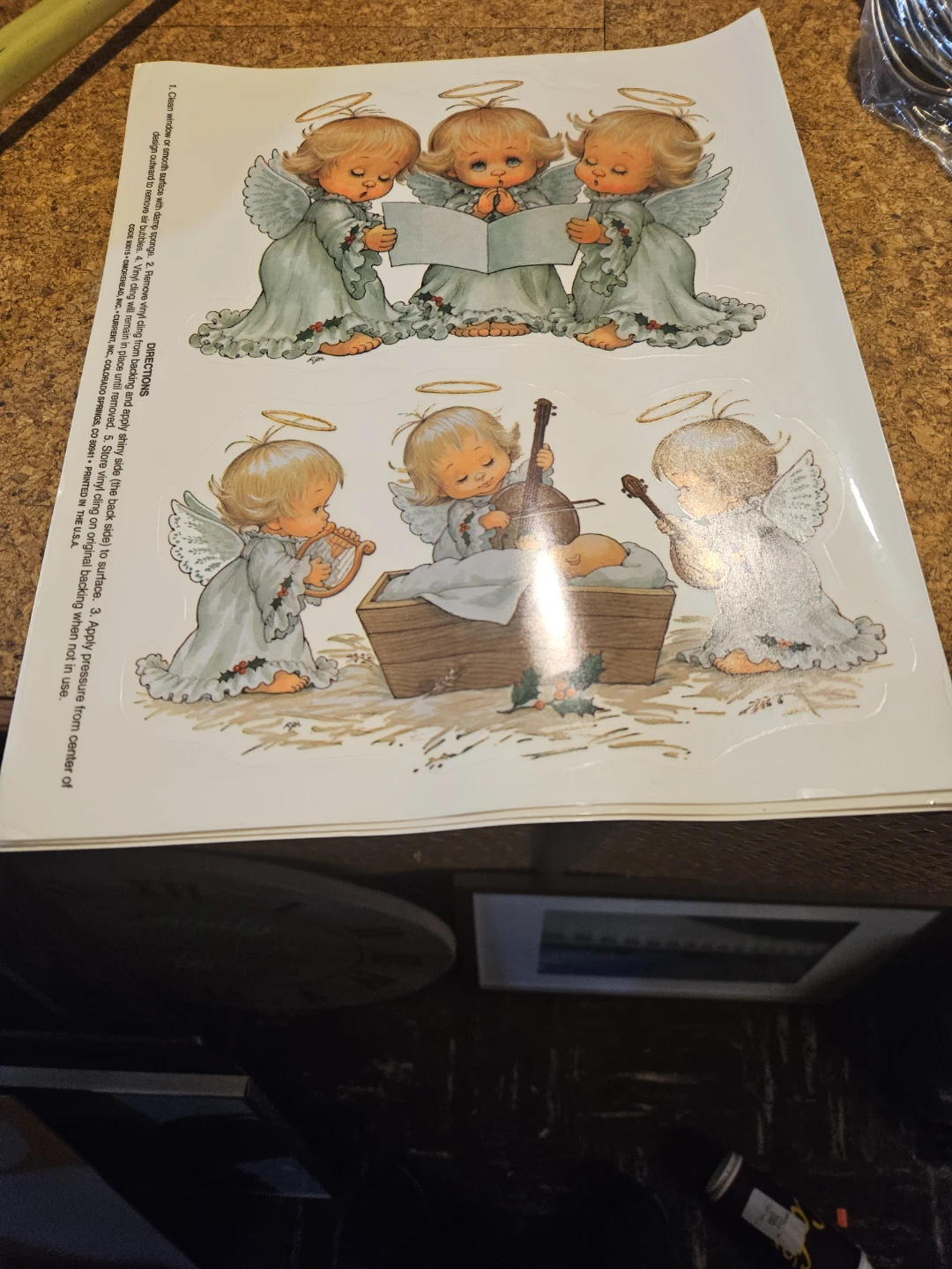 Vintage Angel Stickers - Christmas Nativity & Carolers - photo 2