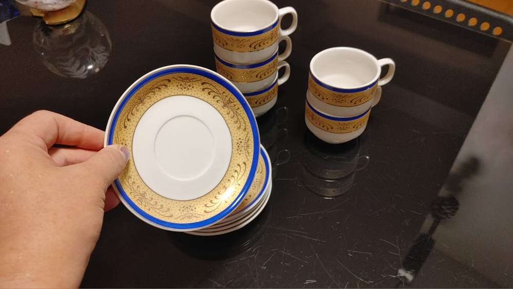 Set of 5 Espresso Cups and Saucers - photo 3