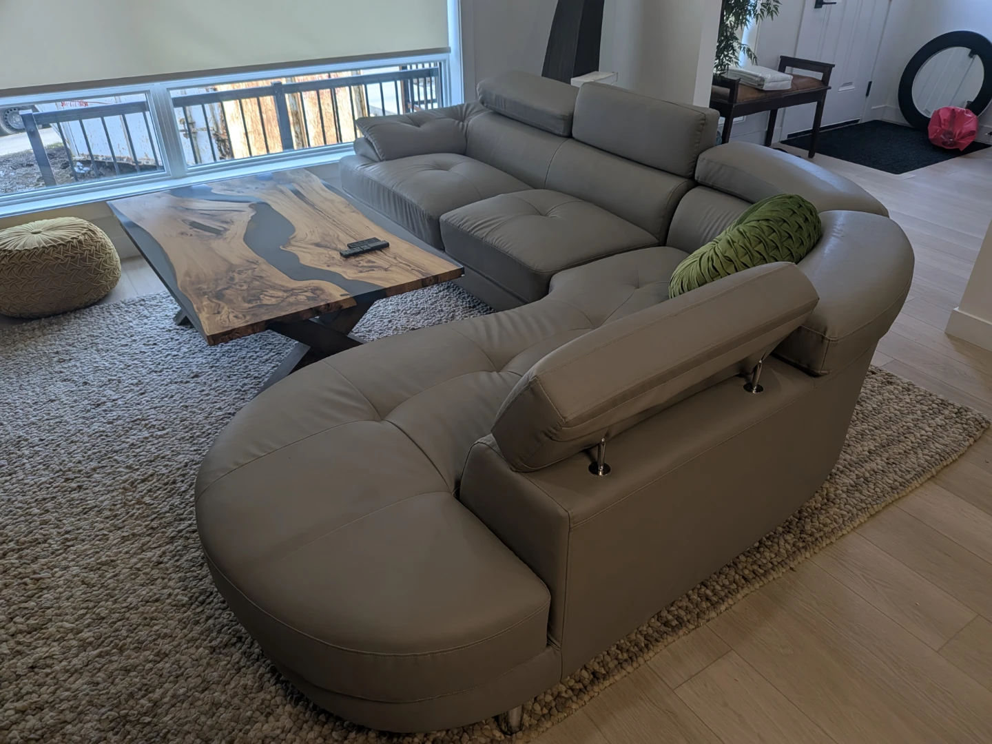 Modern Grey Imitation Leather Sectional - photo 3