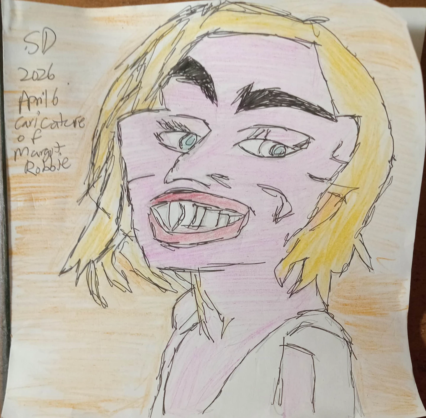 Margot Robbie Drawing Illustration by Custom Artist Sherwin