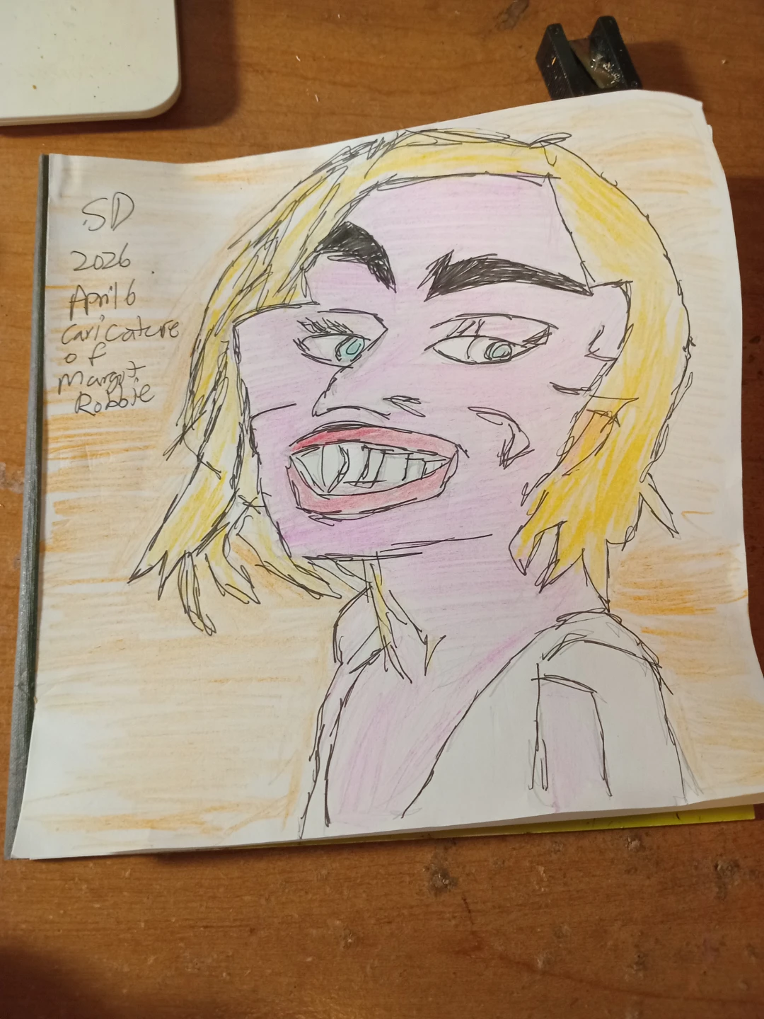 Margot Robbie Drawing Illustration by Custom Artist Sherwin - photo 2
