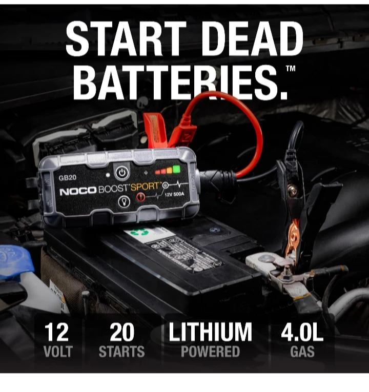 Powerful"NOCO Boost Sport GB20 500A Lithium Powered Jump Starter - photo 2