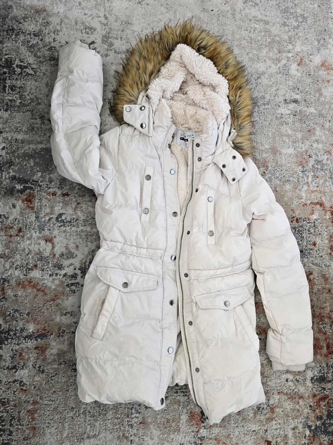 LCW Teen Cream Puffer Parka Coat
