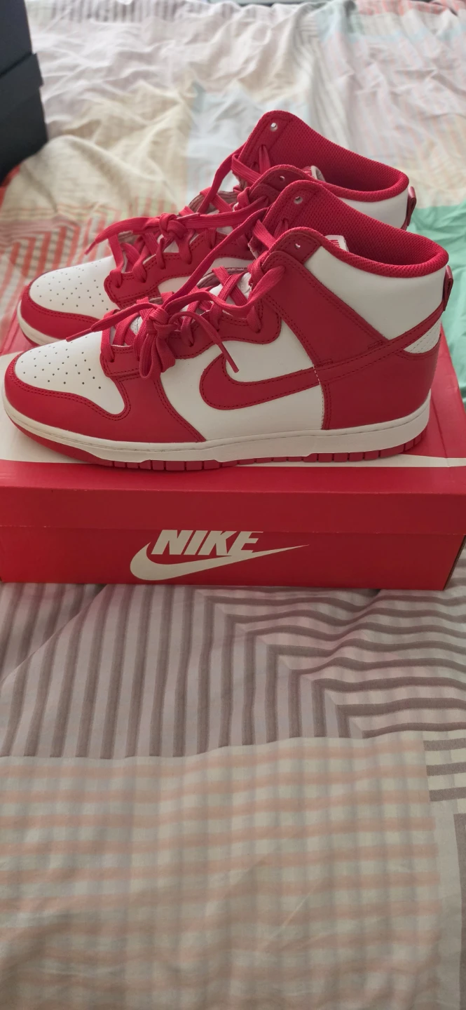 Nike Dunk High Top Sneakers Red/White - photo 2
