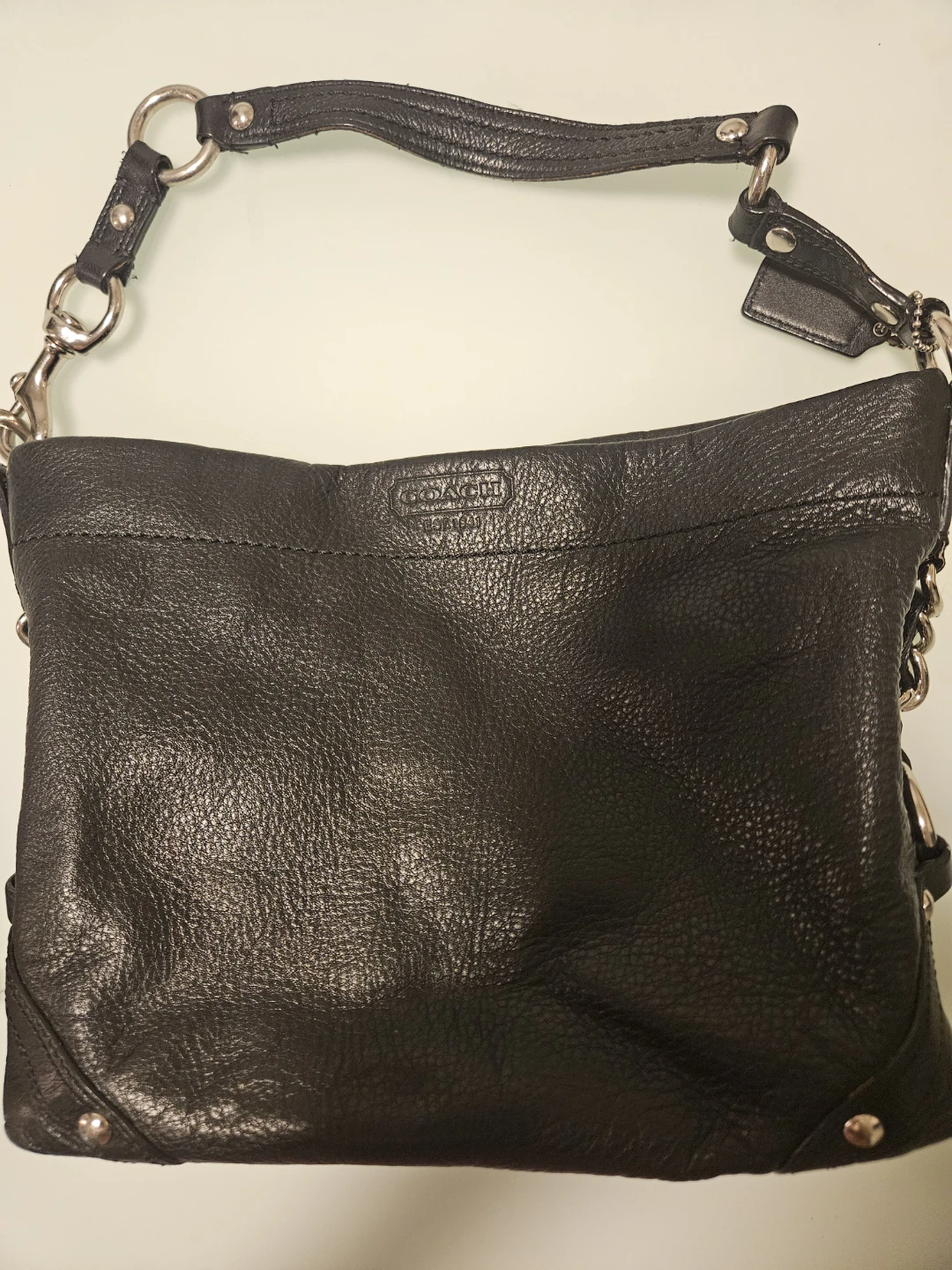 Coach Black Leather Hobo Bag