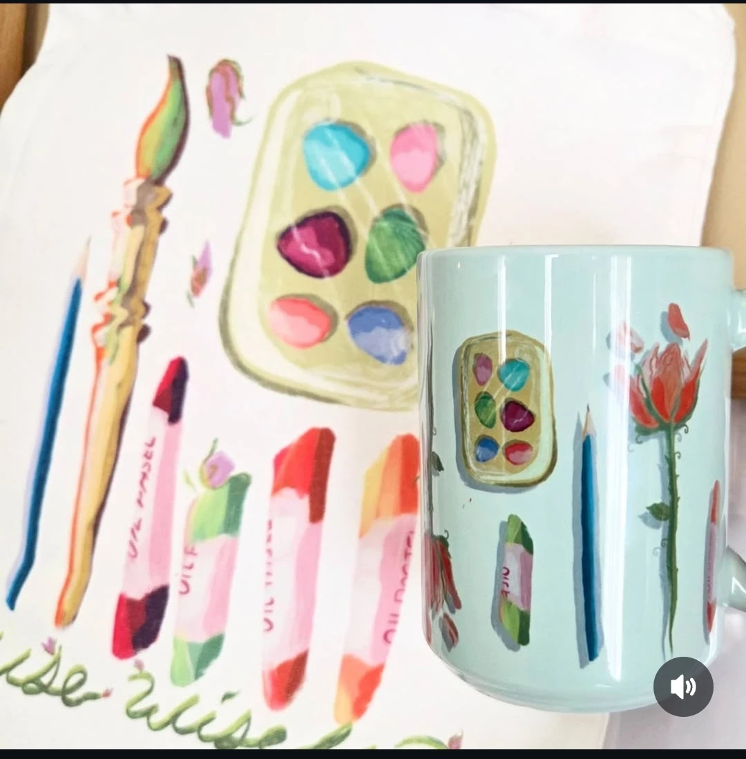 Hand illustrated Cup Local made
