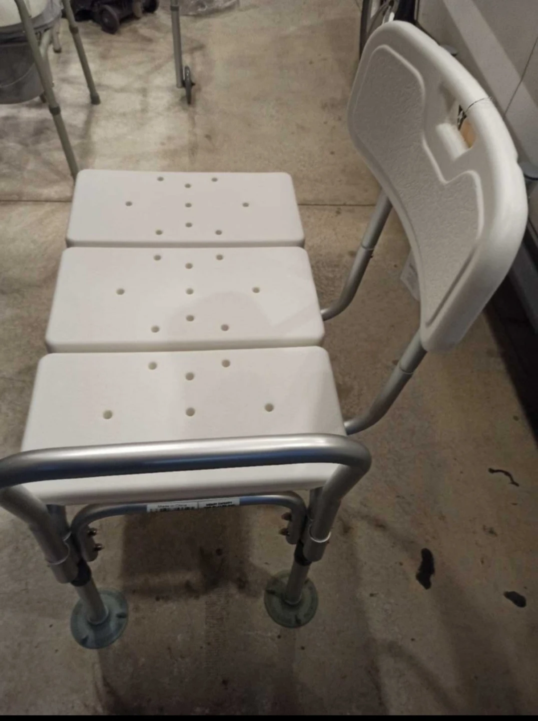 White Bath Safety Shower Chair with Backrest