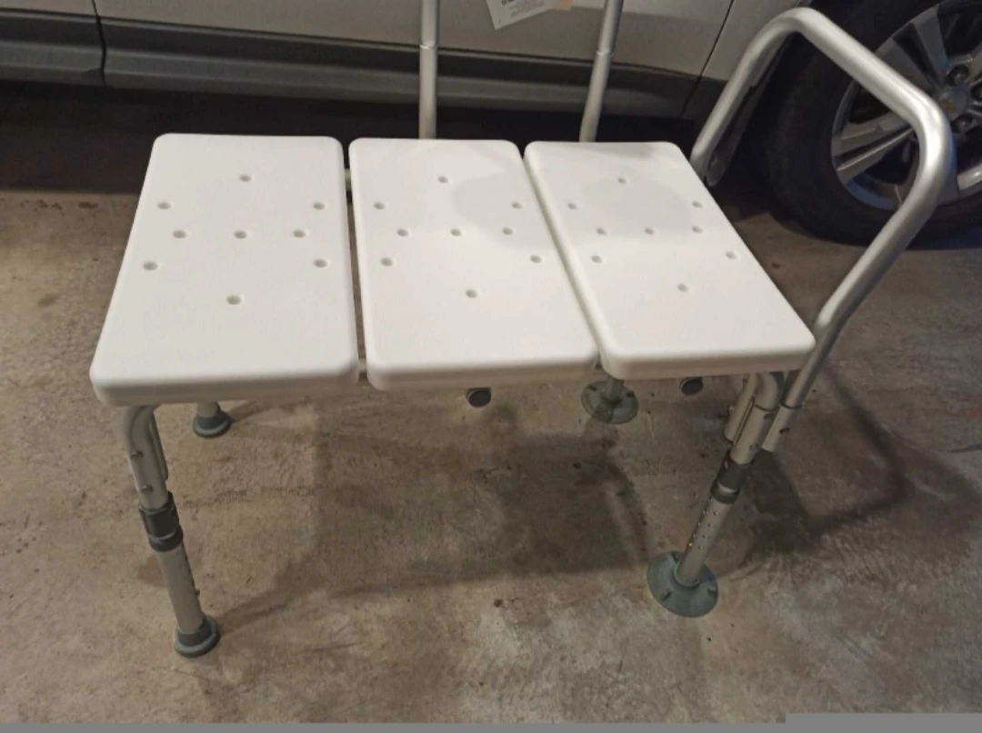 White Bath Safety Shower Chair with Backrest - photo 2