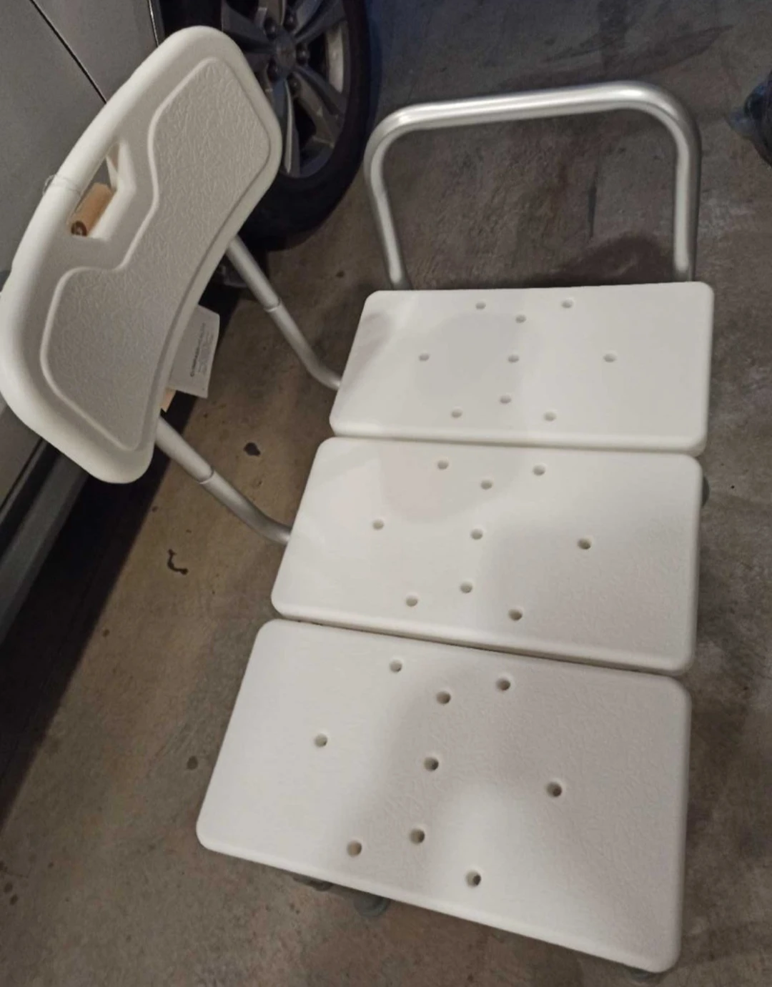 White Bath Safety Shower Chair with Backrest - photo 3