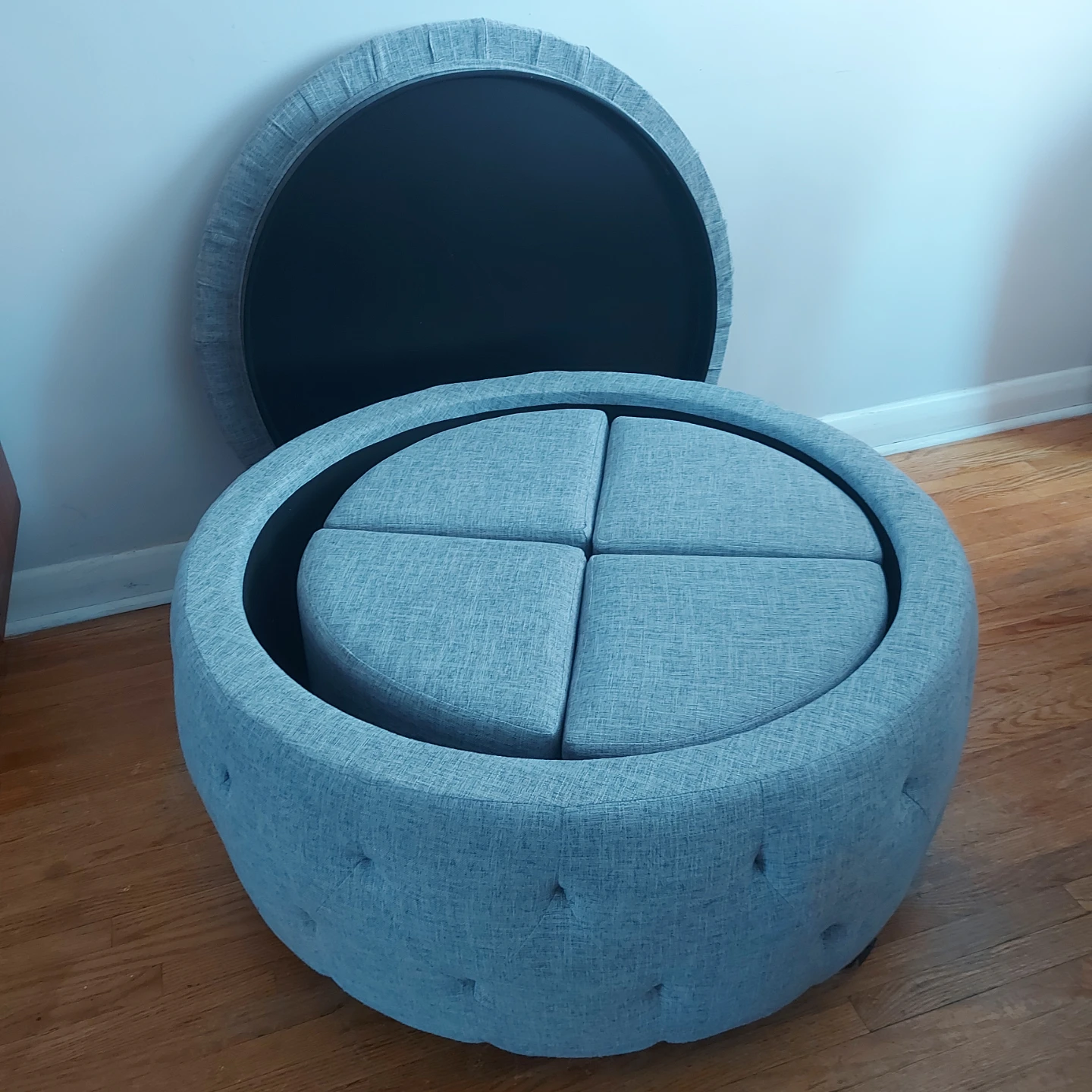 Roya 5pc Ottoman Set with Storage and 4 Stools - photo 3
