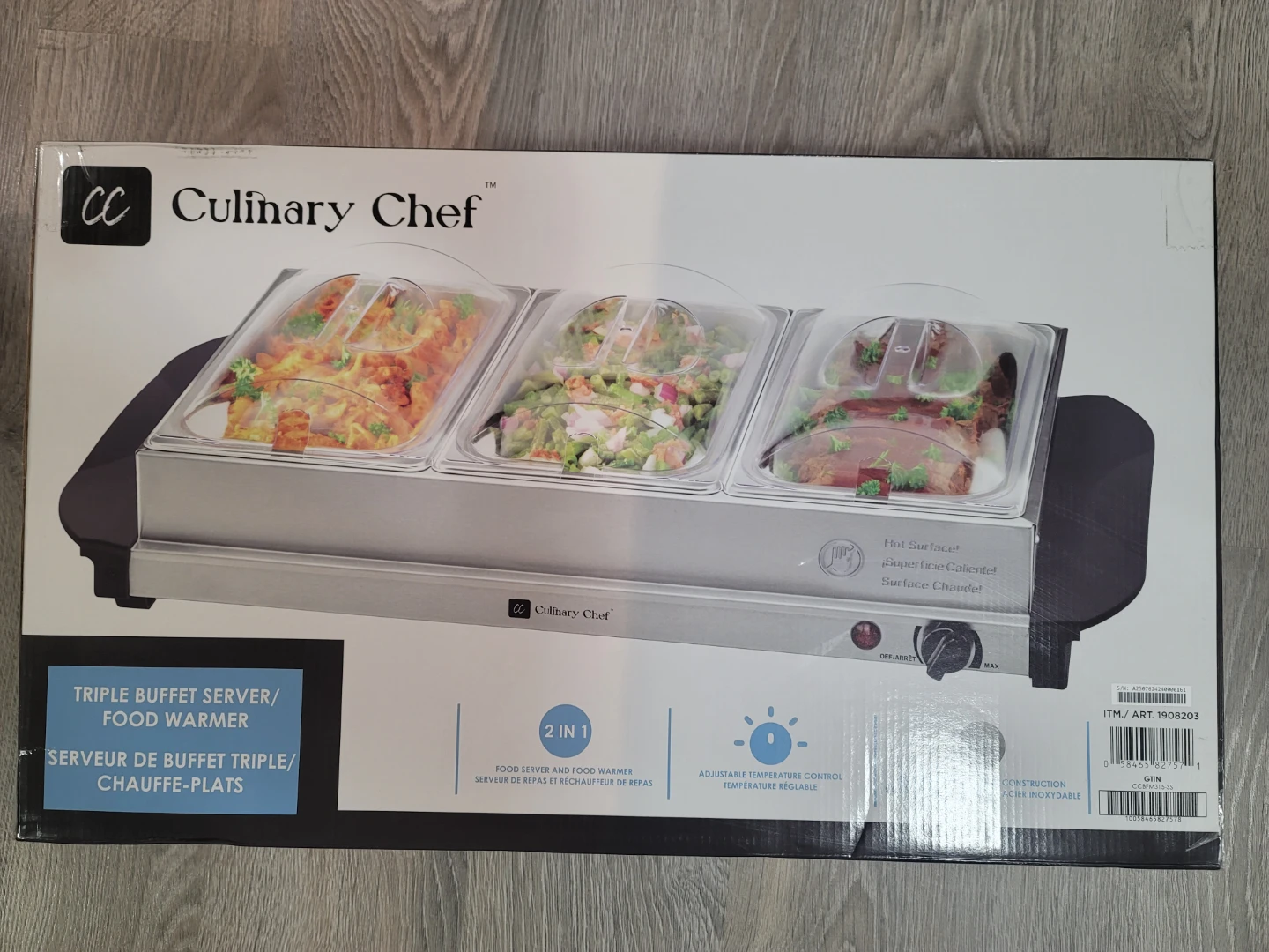 BNIB Culinary Chef Triple Buffet Server - photo 2