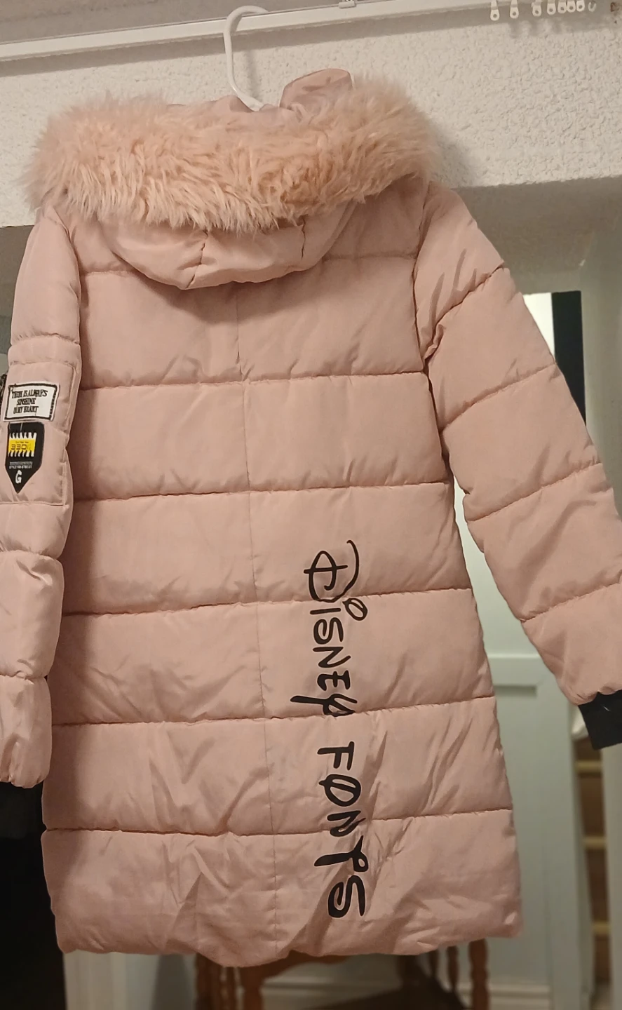 Pink Puffer Coat with Faux Fur Hood - photo 2