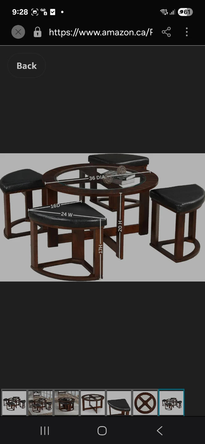 Round Coffee Table with 4 Stools - photo 4