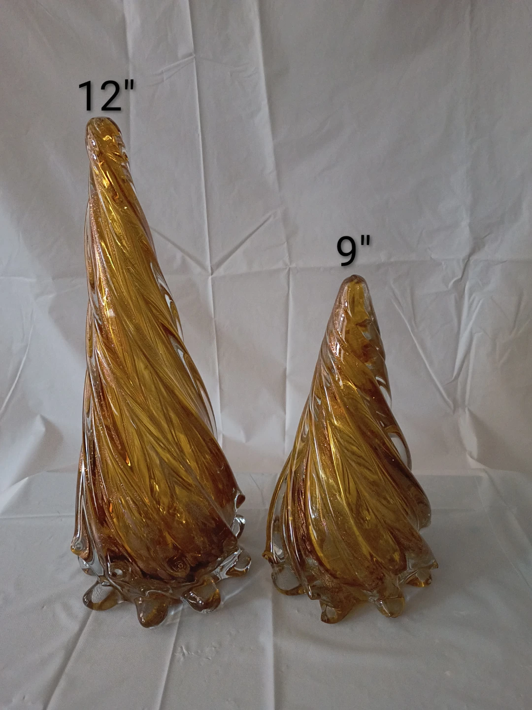 Beautiful Set of Amber Glitter Design Trees