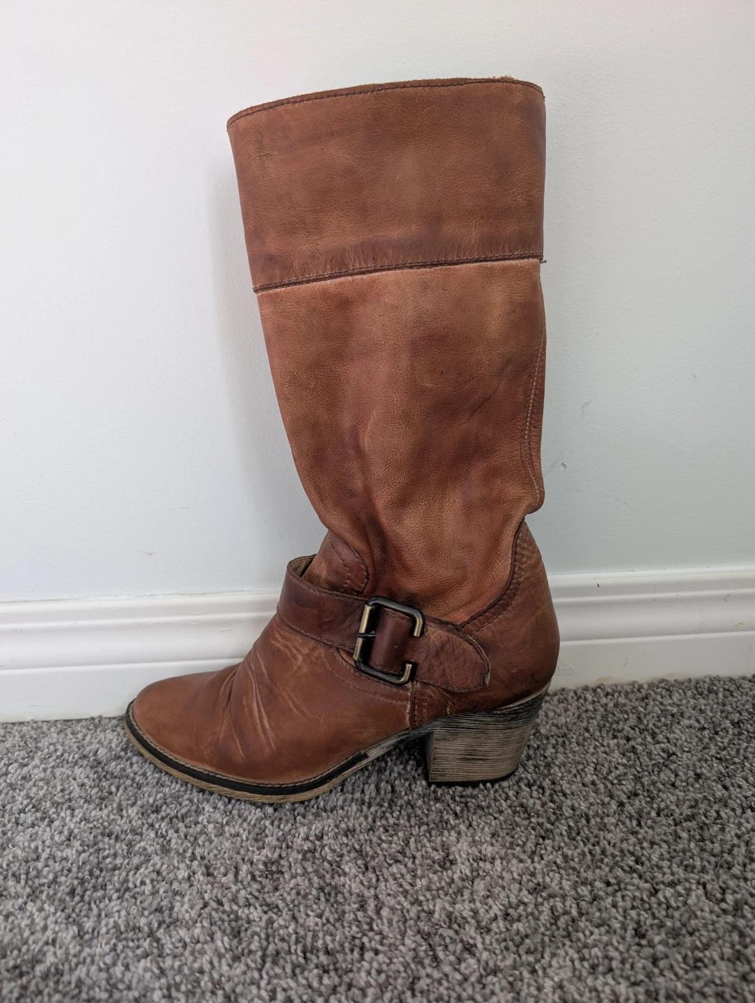 Handcrafted Leather Shearling Cuff Boots - photo 2