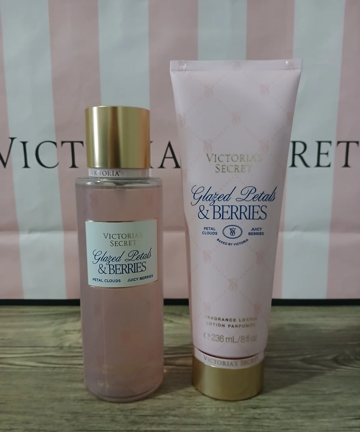 Victoria's Secret Glazed Petals & Berries Mist & Lotion Set