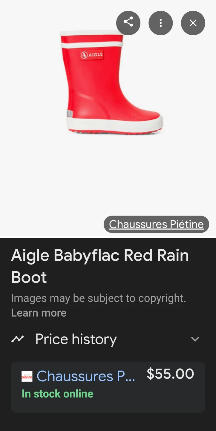 Aigle Babyflac Silver Rain Boots - Size US 5 - photo 2