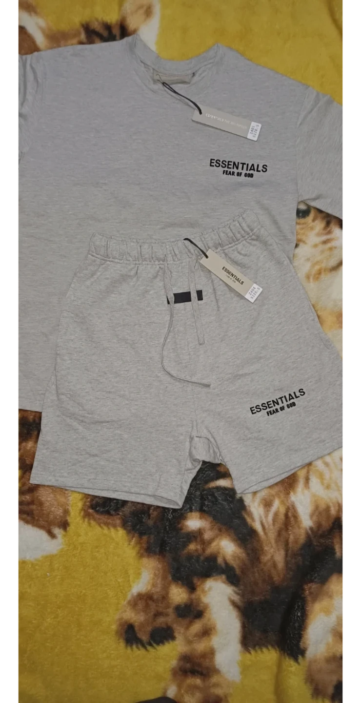 Fear of God Essentials T-Shirt and Shorts Set Grey