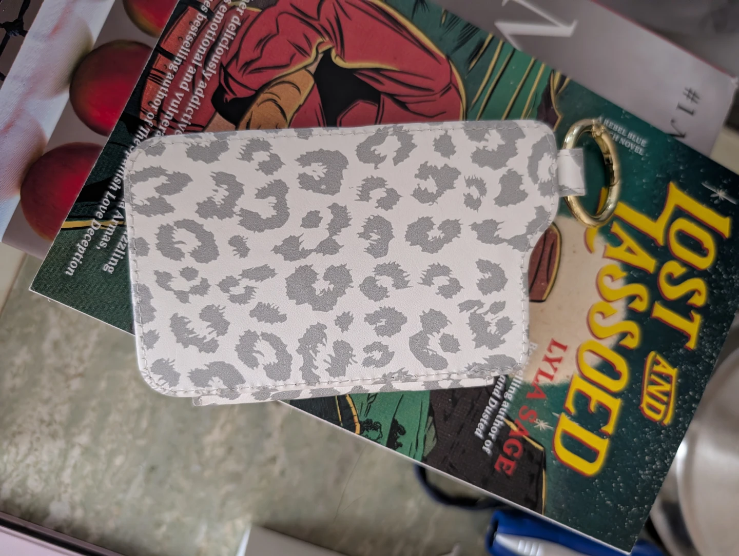 Grey Leopard Print Card Holder with Zipper - photo 2