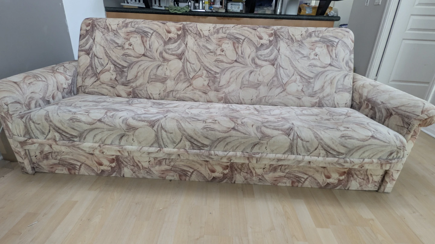 Futon Sofa Bed with Floral Pattern