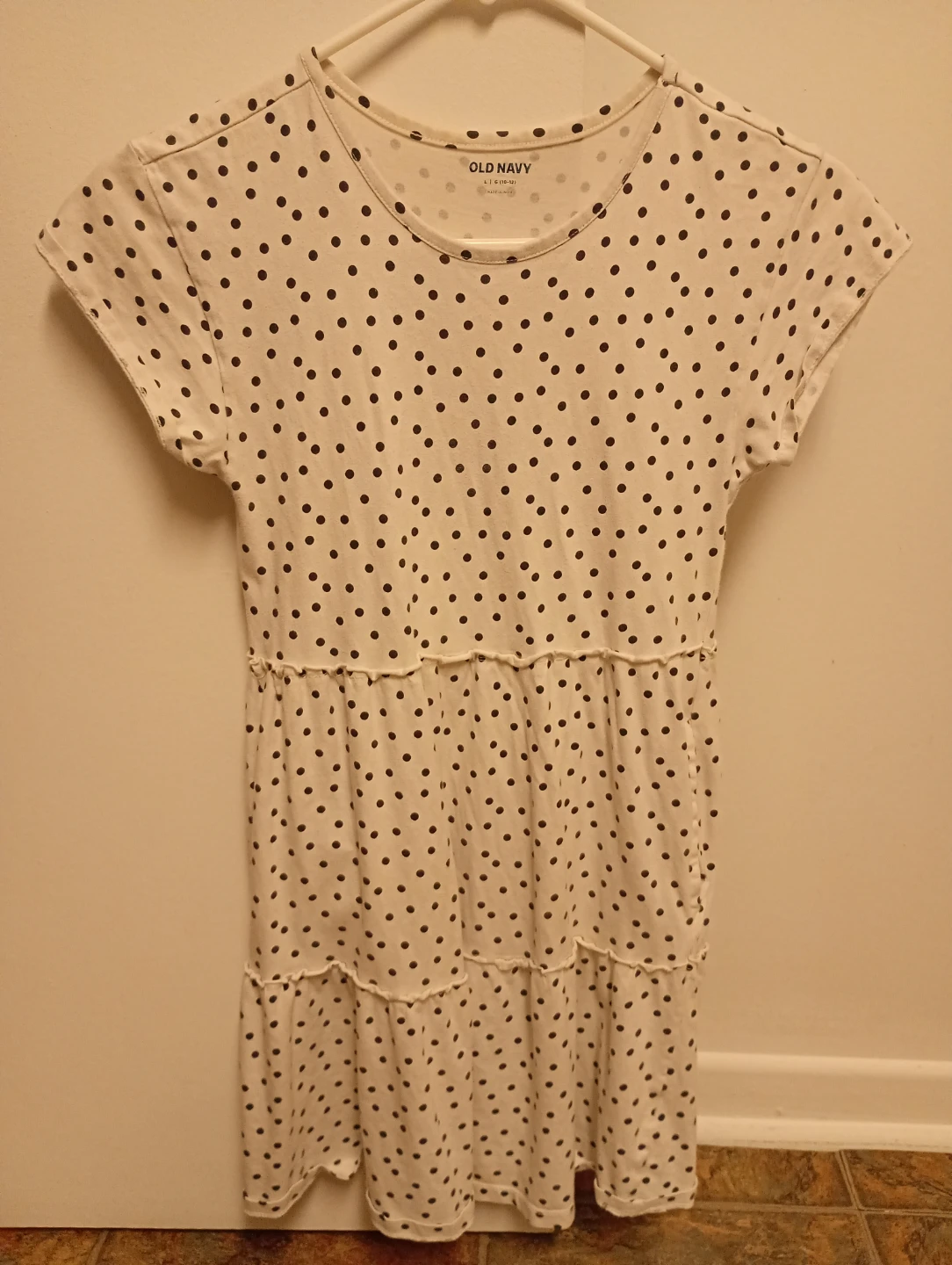 Old Navy Girls Polka Dot Tiered Dress Size L (10-12)