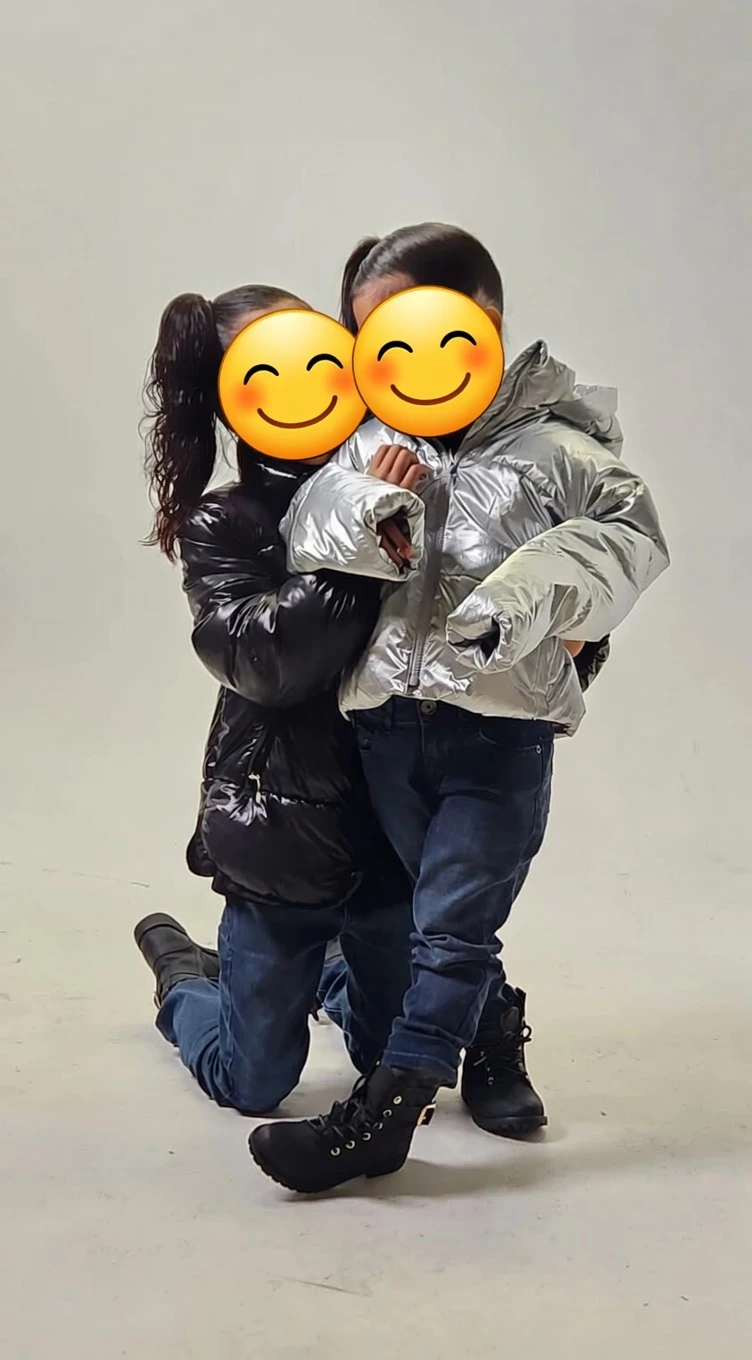 Kids Puffer Jacket - Silver and Black