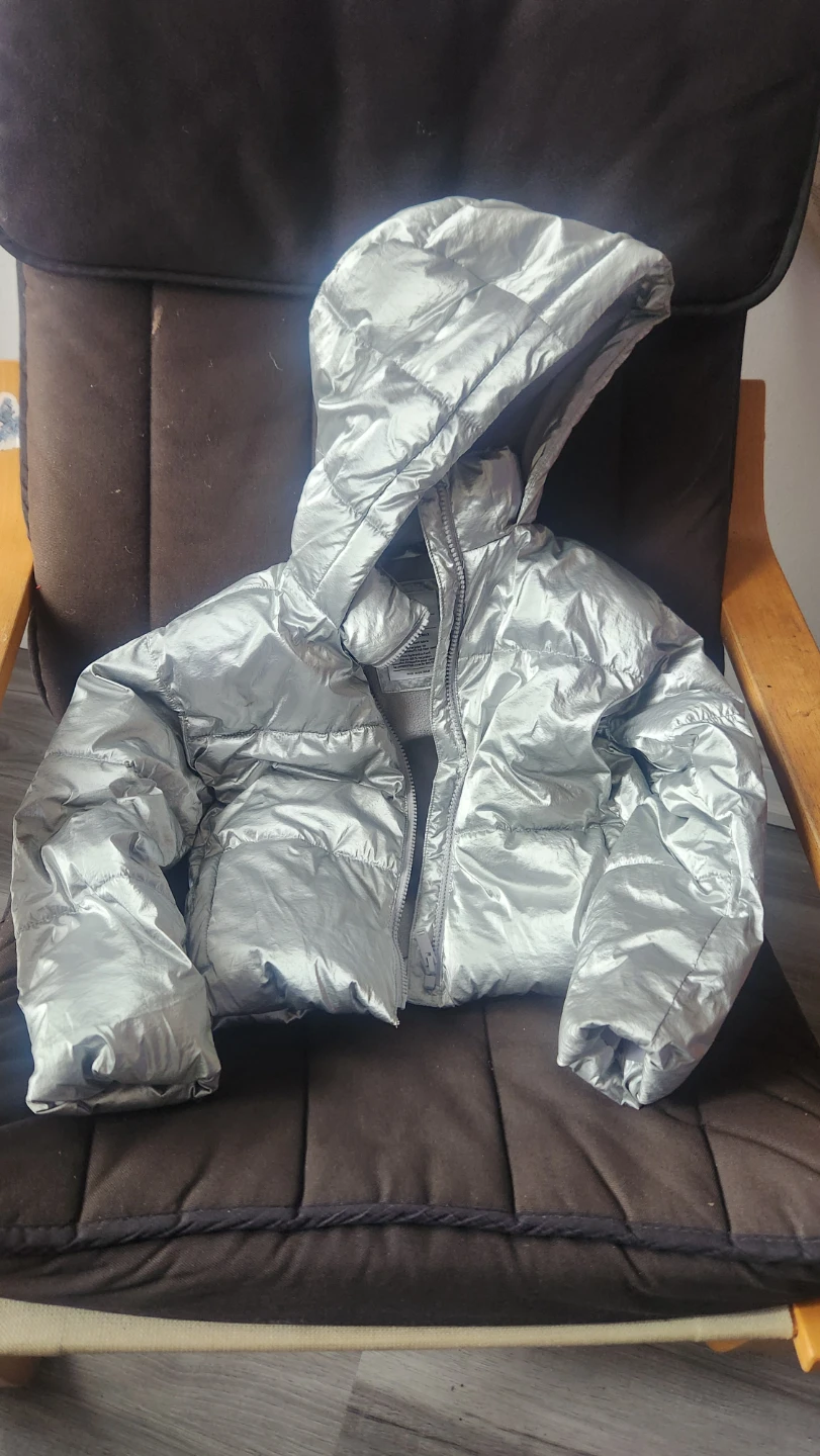 Kids Puffer Jacket - Silver and Black - photo 3