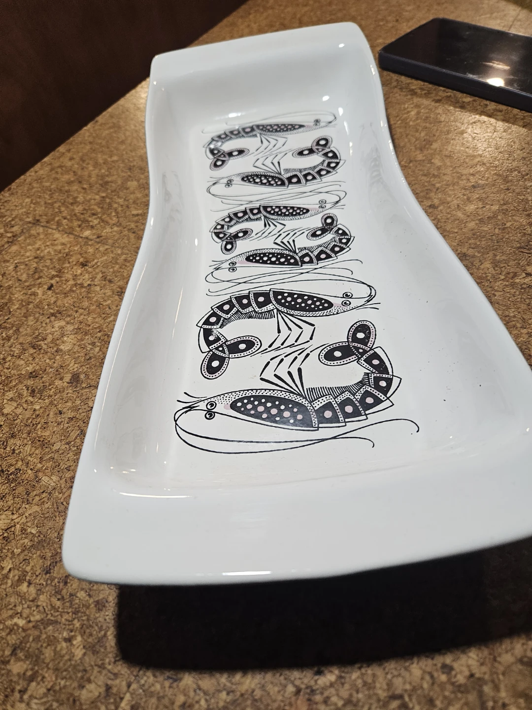 White Spoon Rest with Shrimp Design - photo 2